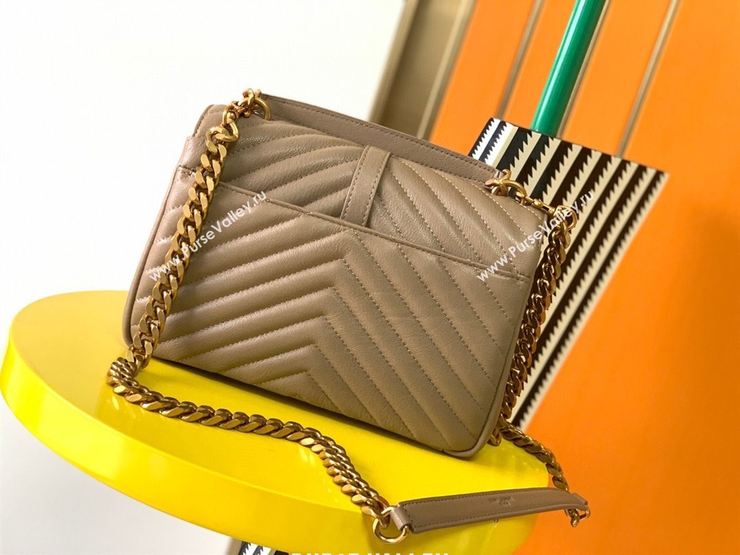 Saint Laurent Medium Monogram College Bag in Leather 392737 Beige 2025 (YY-250520051)