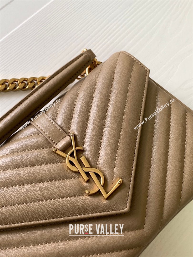 Saint Laurent Medium Monogram College Bag in Leather 392737 Beige 2025 (YY-250520051)