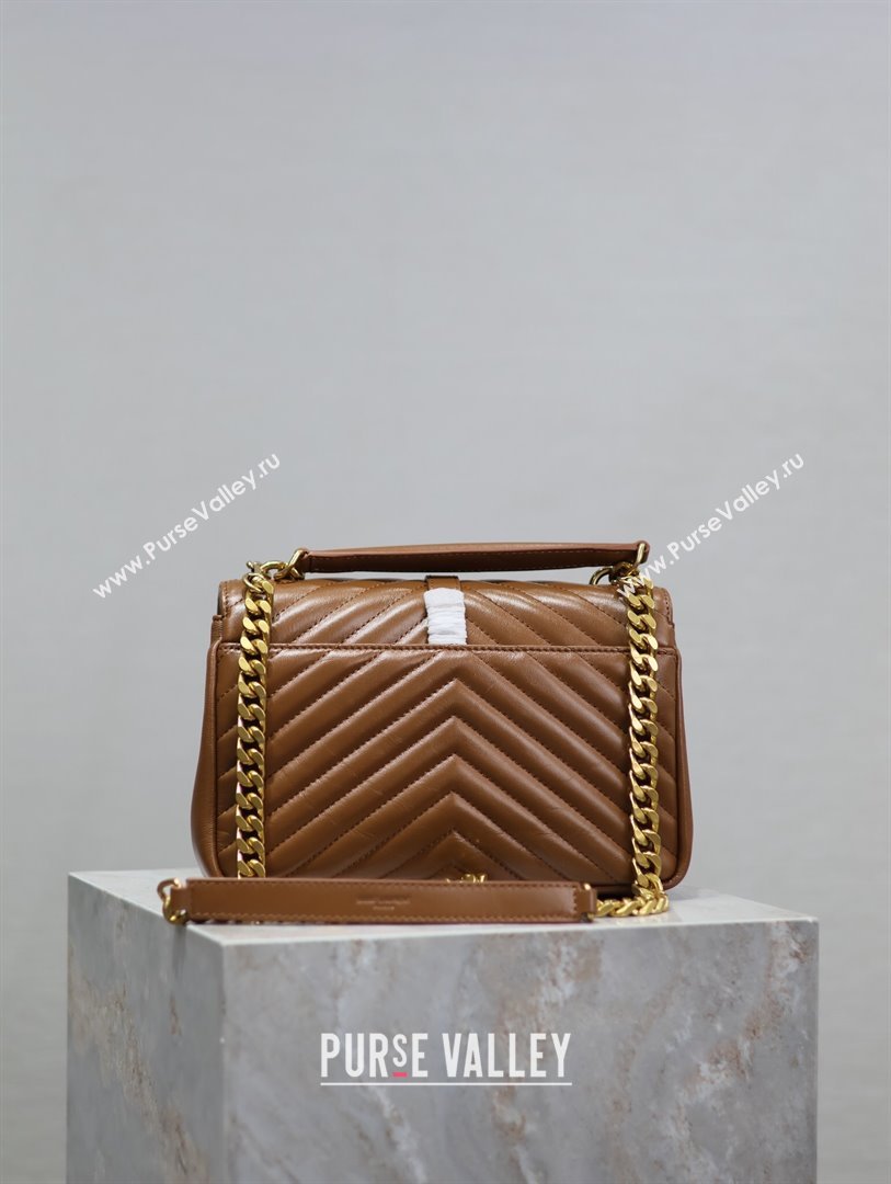 Saint Laurent Medium Monogram College Bag in Leather 392737 Brown 2025 (YY-250520044)