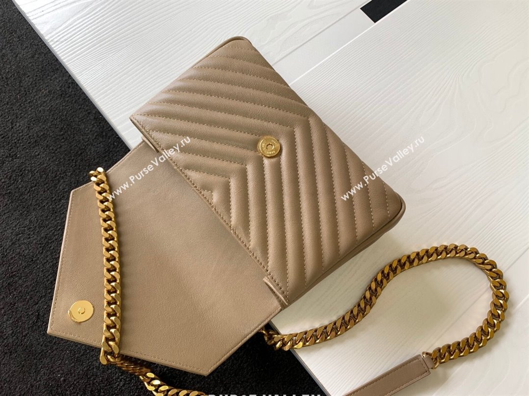 Saint Laurent Medium Monogram College Bag in Leather 392737 Beige 2025 (YY-250520051)