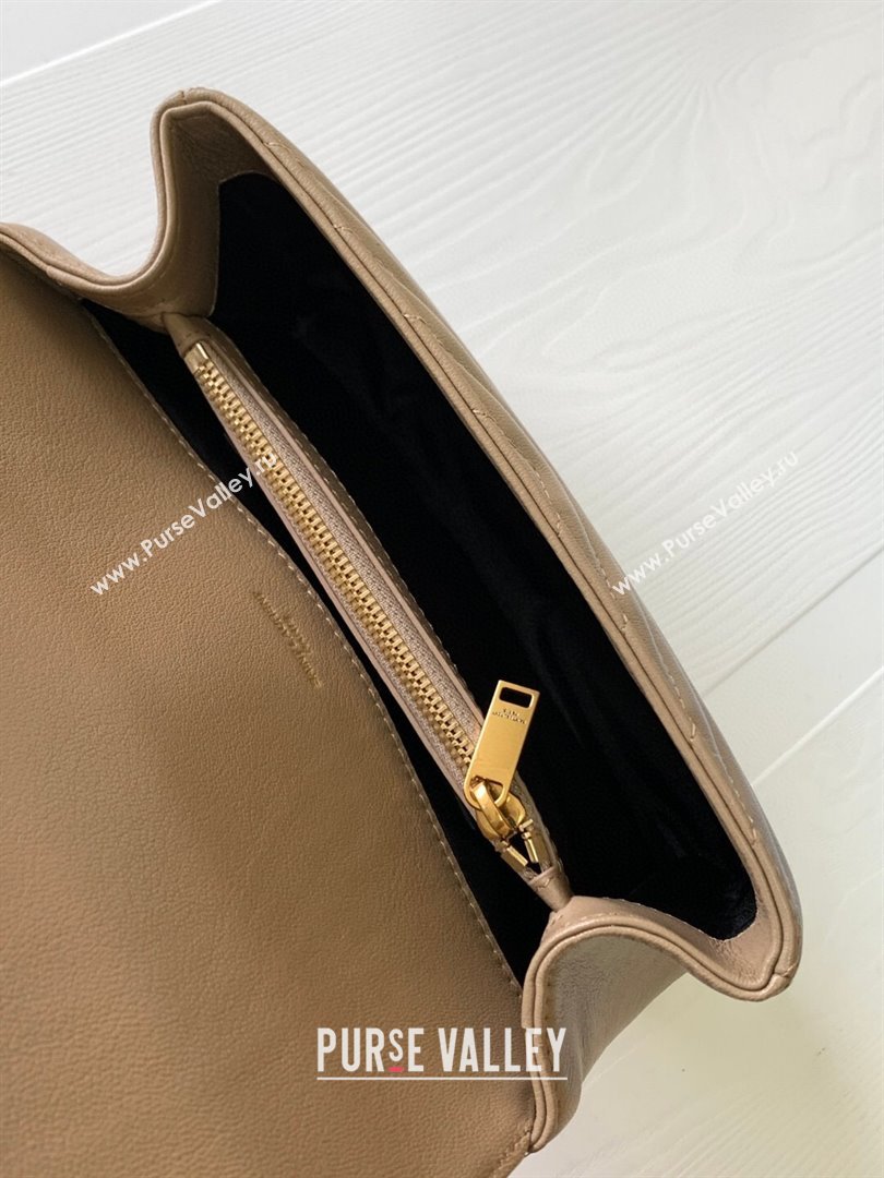 Saint Laurent Medium Monogram College Bag in Leather 392737 Beige 2025 (YY-250520051)