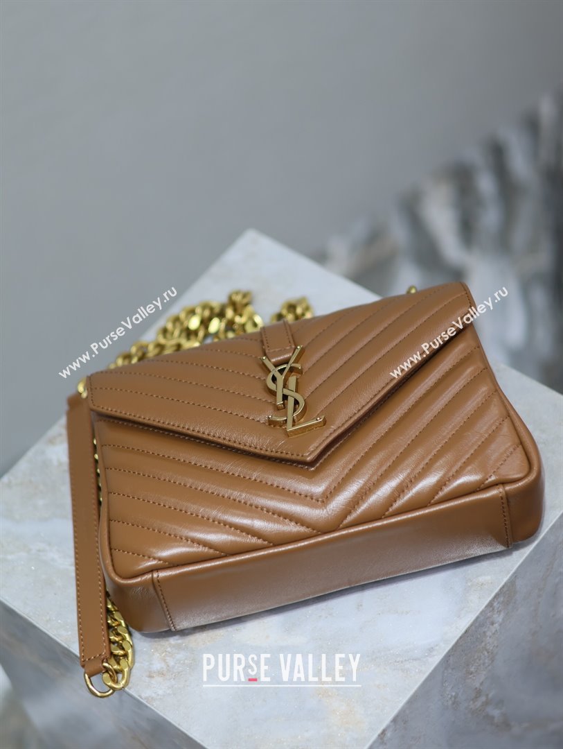 Saint Laurent Medium Monogram College Bag in Leather 392737 Brown 2025 (YY-250520044)