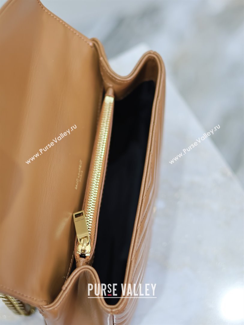 Saint Laurent Medium Monogram College Bag in Leather 392737 Brown 2025 (YY-250520044)