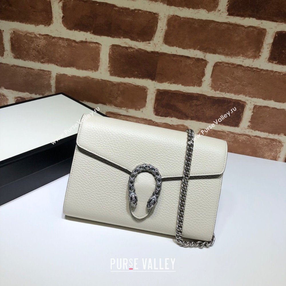 Gucci Dionysus Leather Chain Wallet 401231 White 2025 (DLH-250630082)
