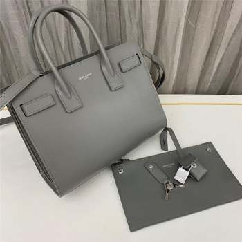 Saint Laurent Sac De Jour Baby Tote bag in Smooth Leather 421863 Grey 2023 (nana-231023047)