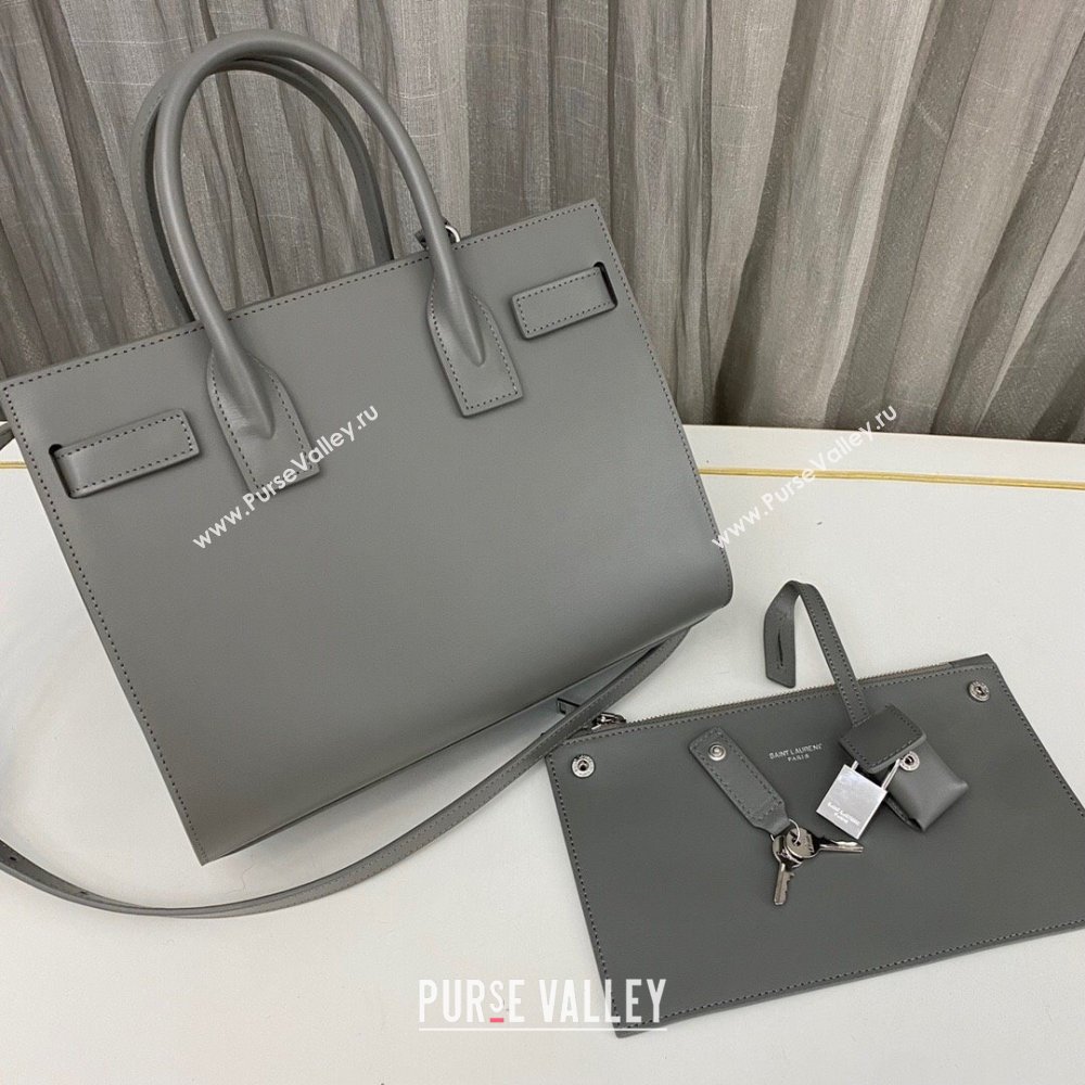 Saint Laurent Sac De Jour Baby Tote bag in Smooth Leather 421863 Grey 2023 (nana-231023047)