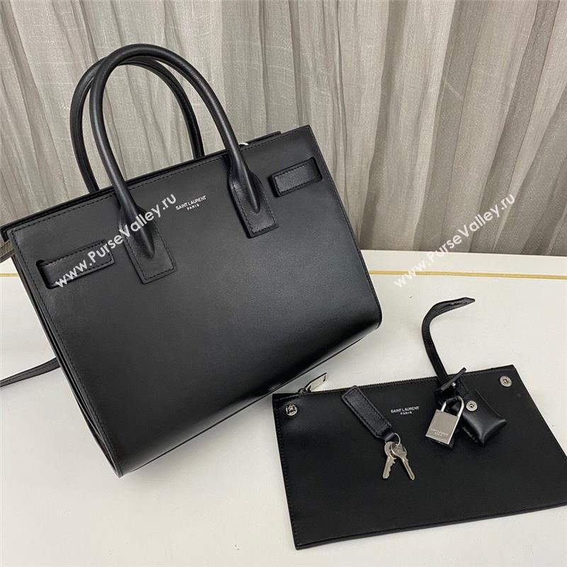 Saint Laurent Sac De Jour Baby Tote bag in Smooth Leather 421863 Black/Silver 2023 (nana-231023049)