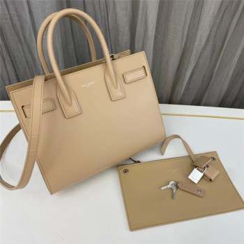 Saint Laurent Sac De Jour Baby Tote bag in Smooth Leather 421863 Beige 2023 (nana-231023046)