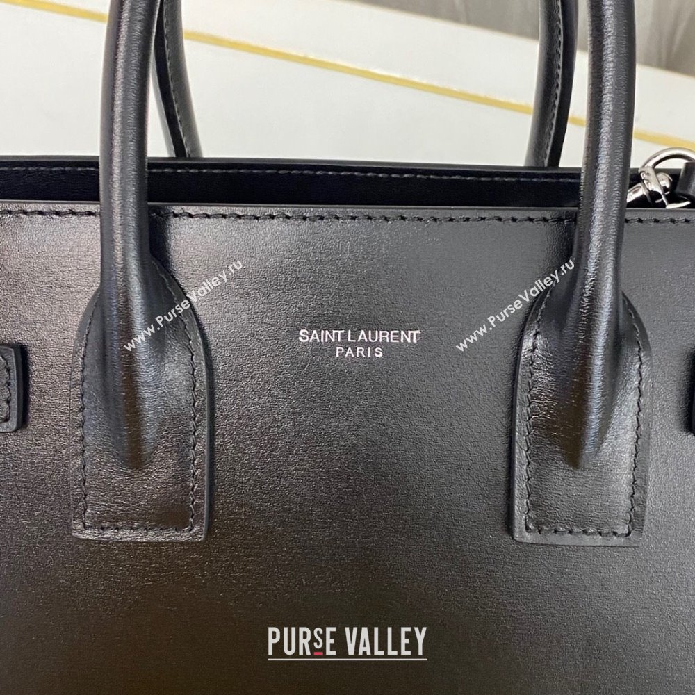 Saint Laurent Sac De Jour Baby Tote bag in Smooth Leather 421863 Black/Silver 2023 (nana-231023049)