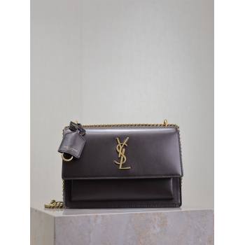 Saint Laurent Sunset Medium Bag in Box Leather 442906 Coffee 2024 (YY-241217106)