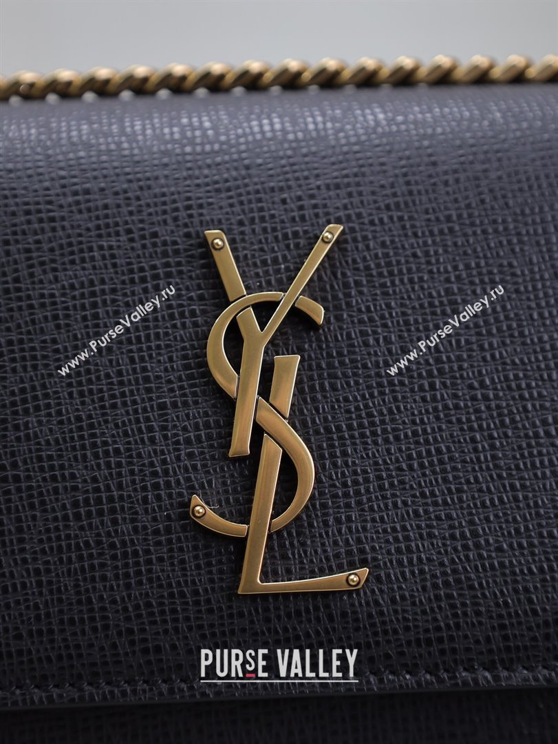 Saint Laurent Sunset Medium Bag in Grained Leather 442906 Black/Gold 2024 (YY-241217107)