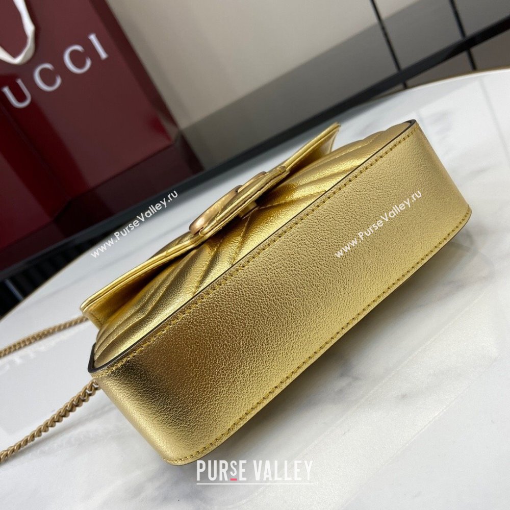 Gucci GG Marmont Matelasse Leather Super Mini Bag ‎476433 Gold-Tone 2025 (XLU-250117043)