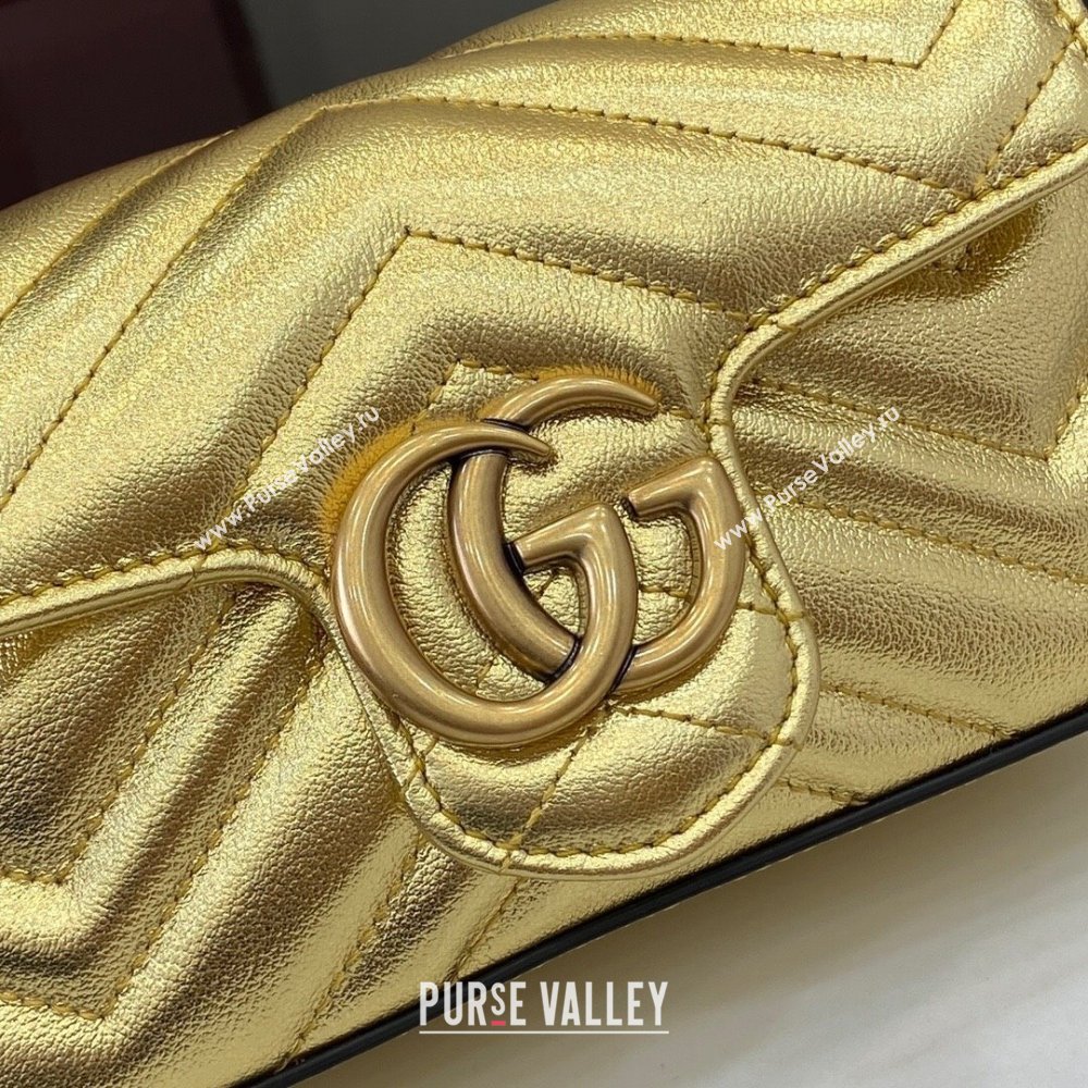 Gucci GG Marmont Matelasse Leather Super Mini Bag ‎476433 Gold-Tone 2025 (XLU-250117043)