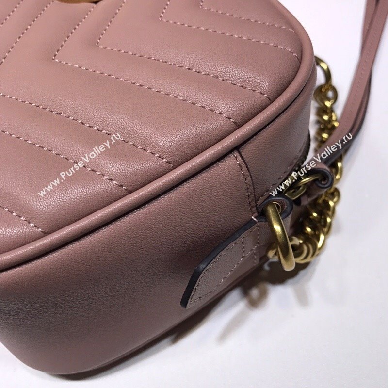 Gucci GG Marmont Leather Small Shoulder Bag 447632 Nude pink 2024 (DLH-241211100)