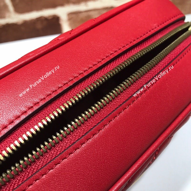 Gucci GG Marmont Leather Small Shoulder Bag 447632 Red 2024 (DLH-241211108)