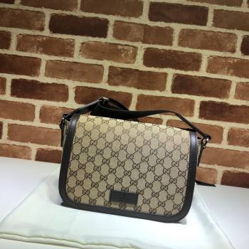 Gucci GG Canvas Messenger Shoulder bag Beige/Coffee Brown 2024 449172 (DLH-241104029)