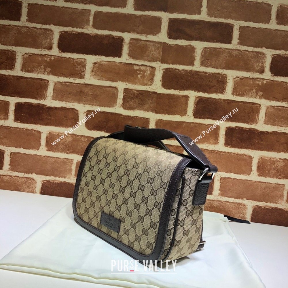 Gucci GG Canvas Messenger Shoulder bag Beige/Coffee Brown 2024 449172 (DLH-241104029)