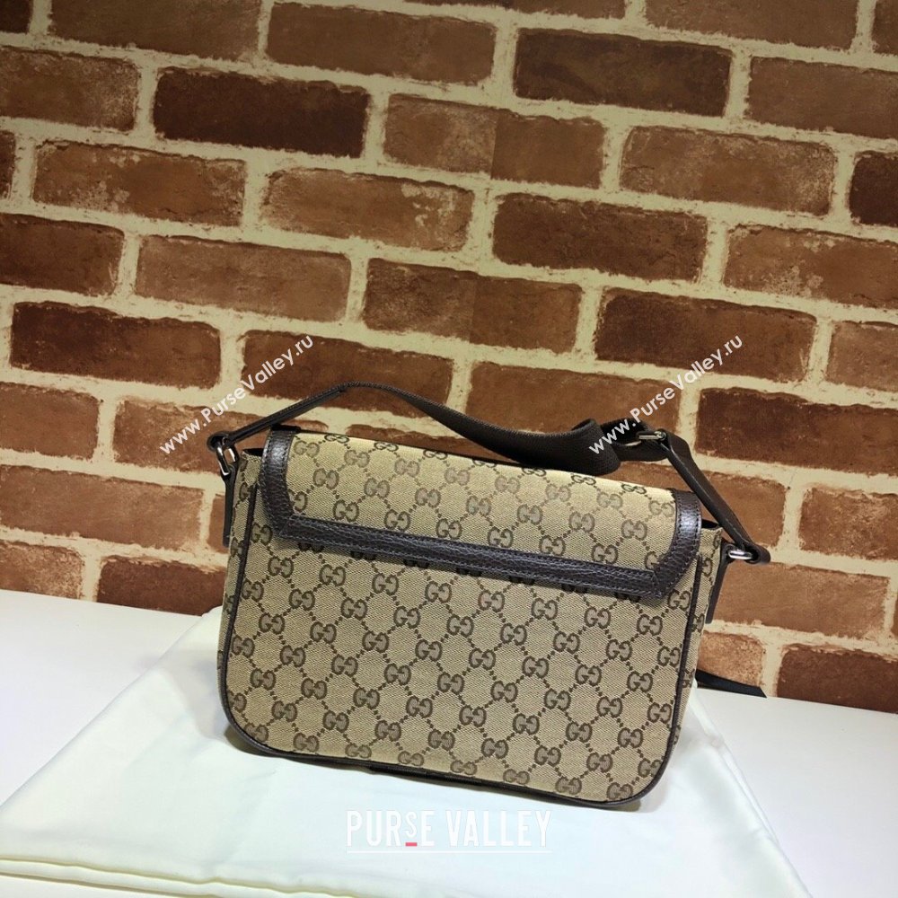 Gucci GG Canvas Messenger Shoulder bag Beige/Coffee Brown 2024 449172 (DLH-241104029)