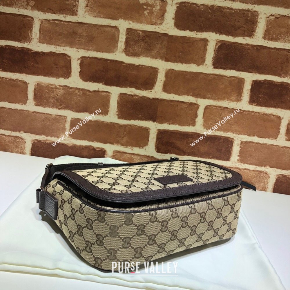 Gucci GG Canvas Messenger Shoulder bag Beige/Coffee Brown 2024 449172 (DLH-241104029)