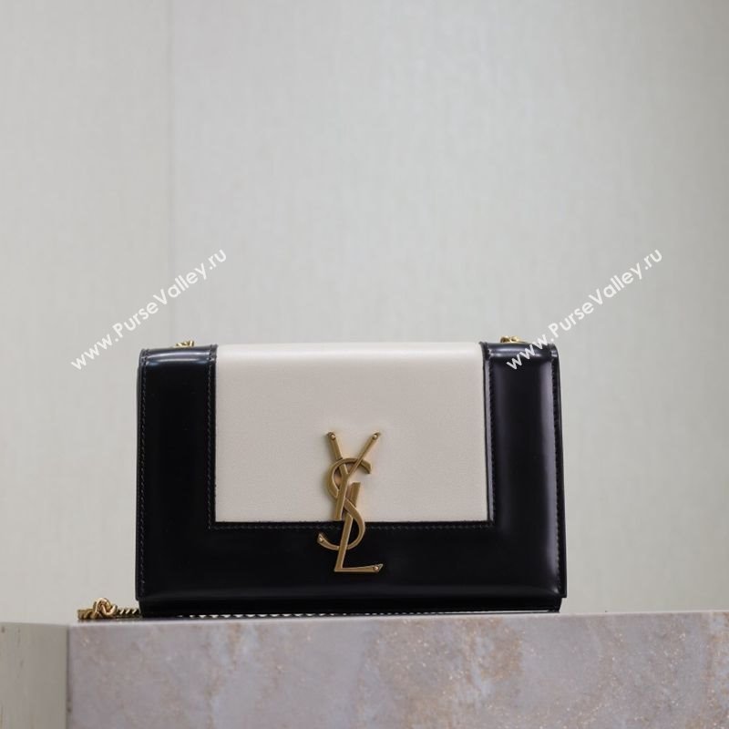 Saint Laurent Kate Small Chain Bag in Leather 469390 White/Black 2025 (YY-250409109)