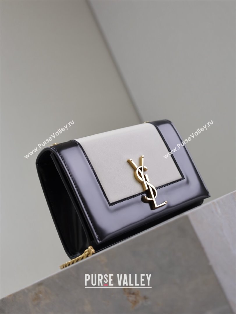 Saint Laurent Kate Small Chain Bag in Leather 469390 White/Black 2025 (YY-250409109)