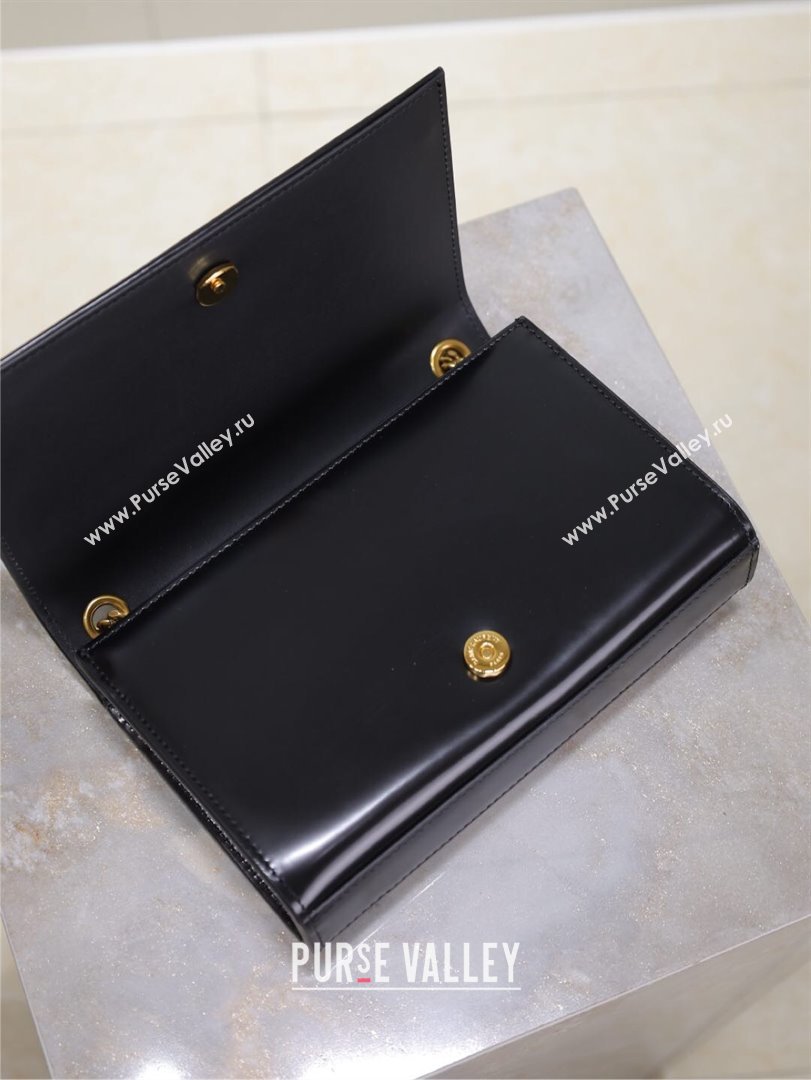 Saint Laurent Kate Small Chain Bag in Leather 469390 White/Black 2025 (YY-250409109)