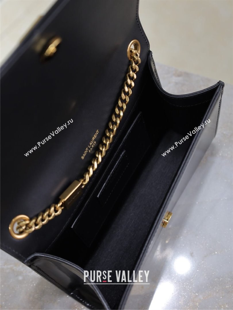 Saint Laurent Kate Small Chain Bag in Leather 469390 White/Black 2025 (YY-250409109)