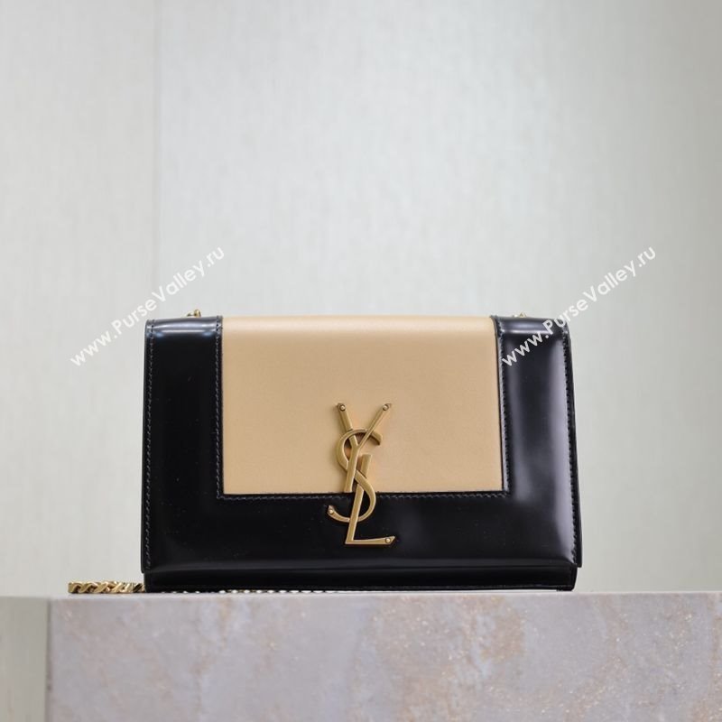 Saint Laurent Kate Small Chain Bag in Leather 469390 Black/Beige 2025 (YY-250409110)