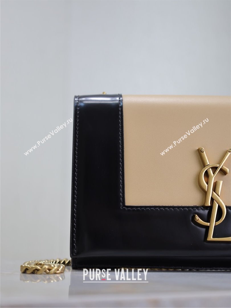 Saint Laurent Kate Small Chain Bag in Leather 469390 Black/Beige 2025 (YY-250409110)