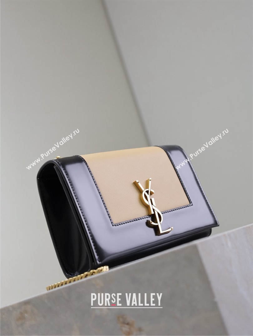 Saint Laurent Kate Small Chain Bag in Leather 469390 Black/Beige 2025 (YY-250409110)