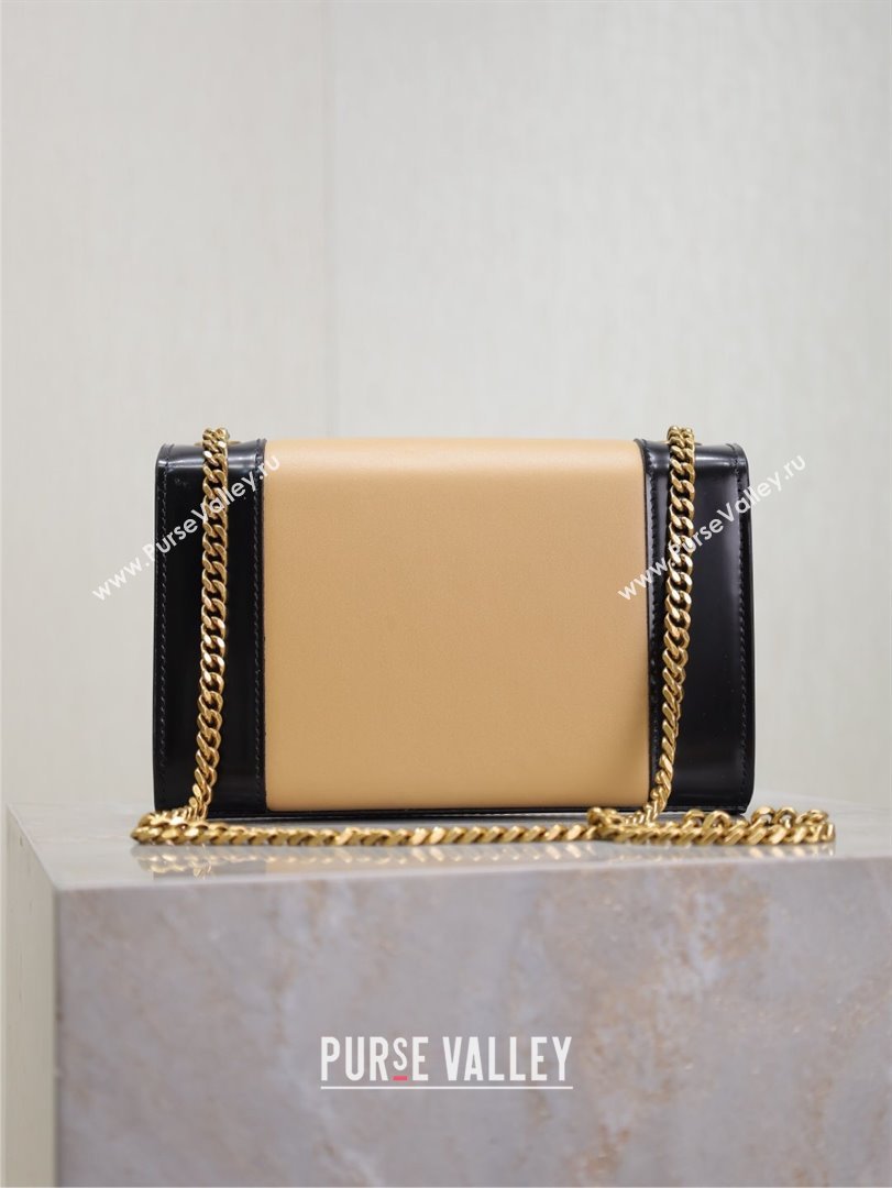 Saint Laurent Kate Small Chain Bag in Leather 469390 Black/Beige 2025 (YY-250409110)