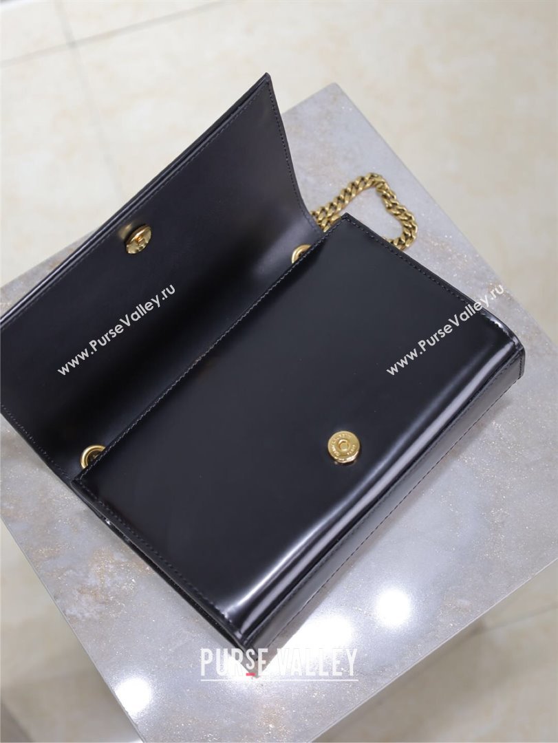 Saint Laurent Kate Small Chain Bag in Leather 469390 Black/Beige 2025 (YY-250409110)