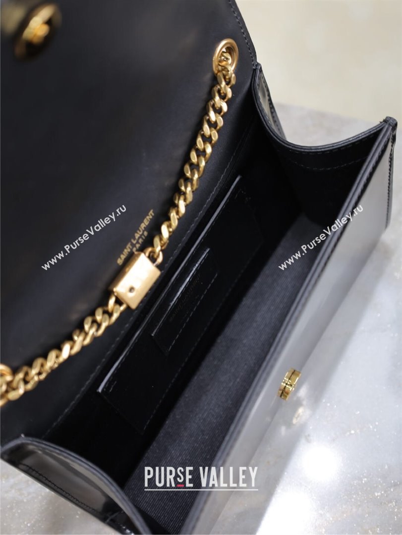 Saint Laurent Kate Small Chain Bag in Leather 469390 Black/Beige 2025 (YY-250409110)