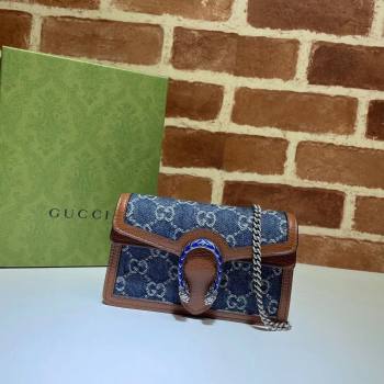 Gucci Dionysus Denim Super Mini Bag 476432 Blue 2024 (DLH-241211143)