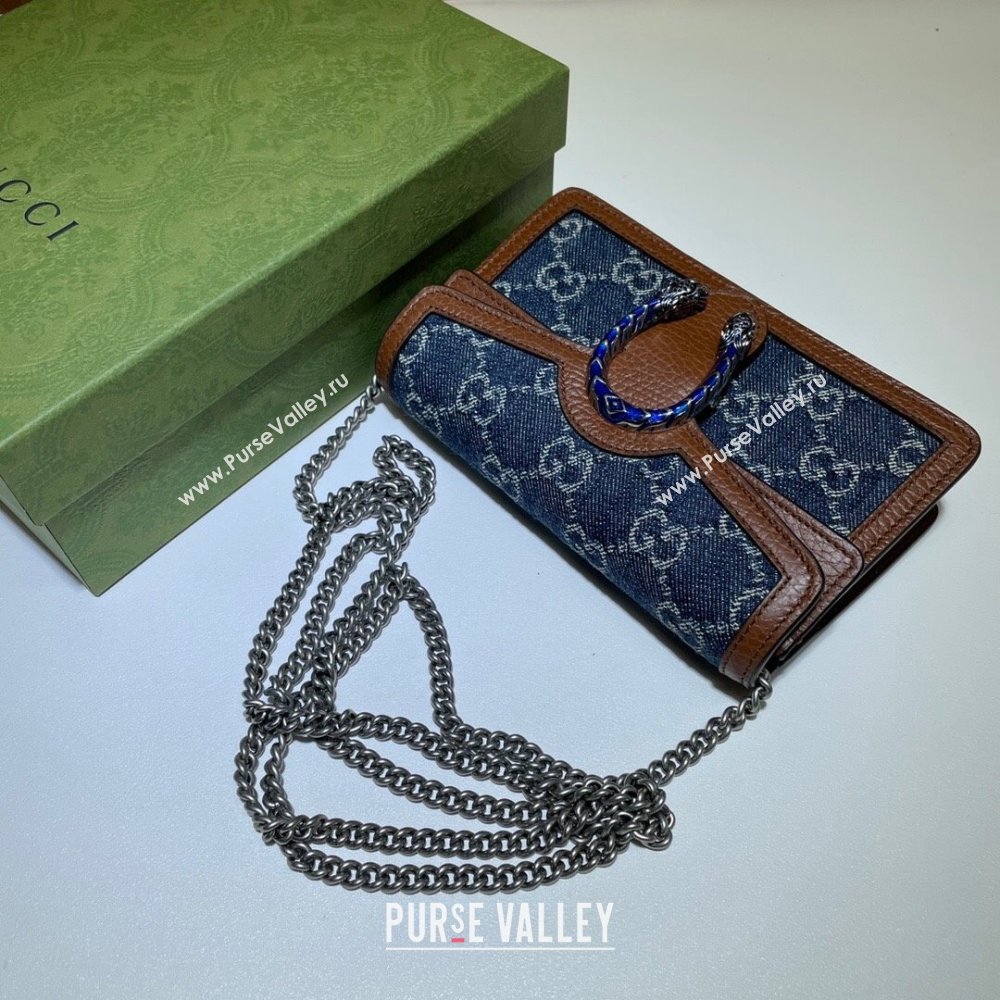 Gucci Dionysus Denim Super Mini Bag 476432 Blue 2024 (DLH-241211143)