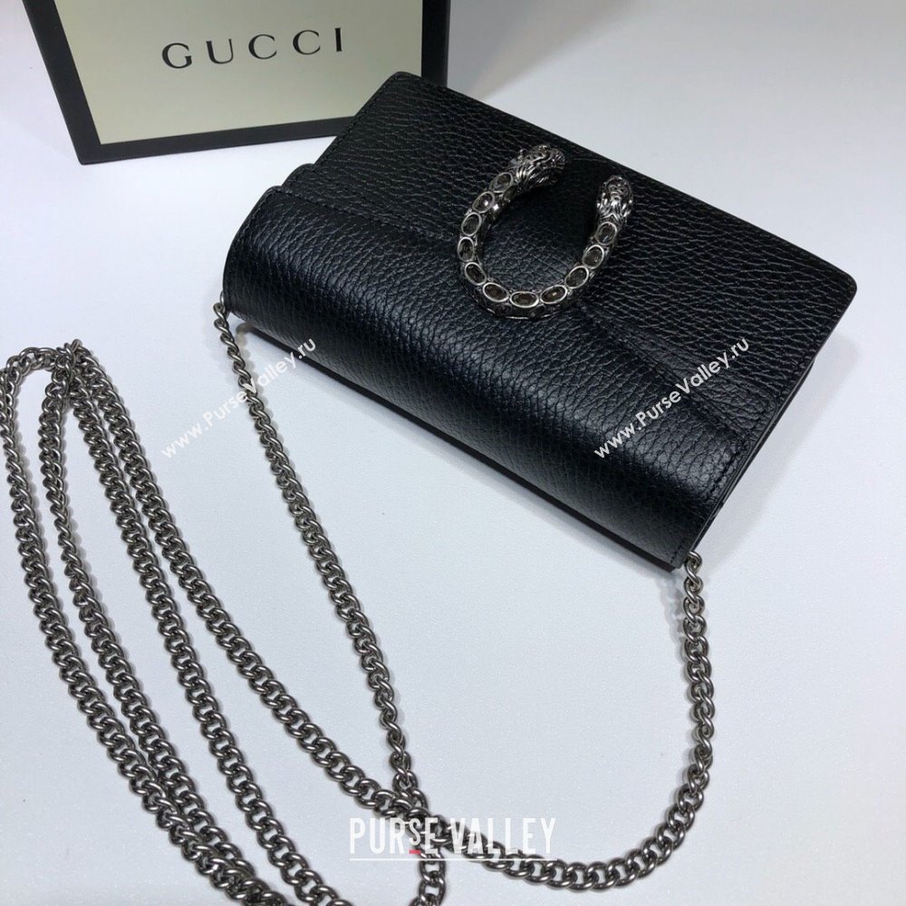 Gucci Dionysus Leather Super Mini Bag 476432 Black 2024 (DLH-241211144)