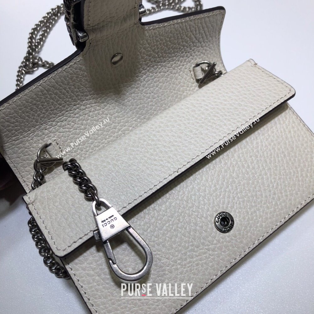 Gucci Dionysus Leather Super Mini Bag 476432 White 2024 (DLH-241211145)