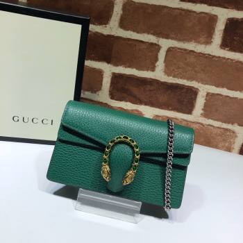 Gucci Dionysus Leather Super Mini Bag 476432 Green 2024 (DLH-241211146)