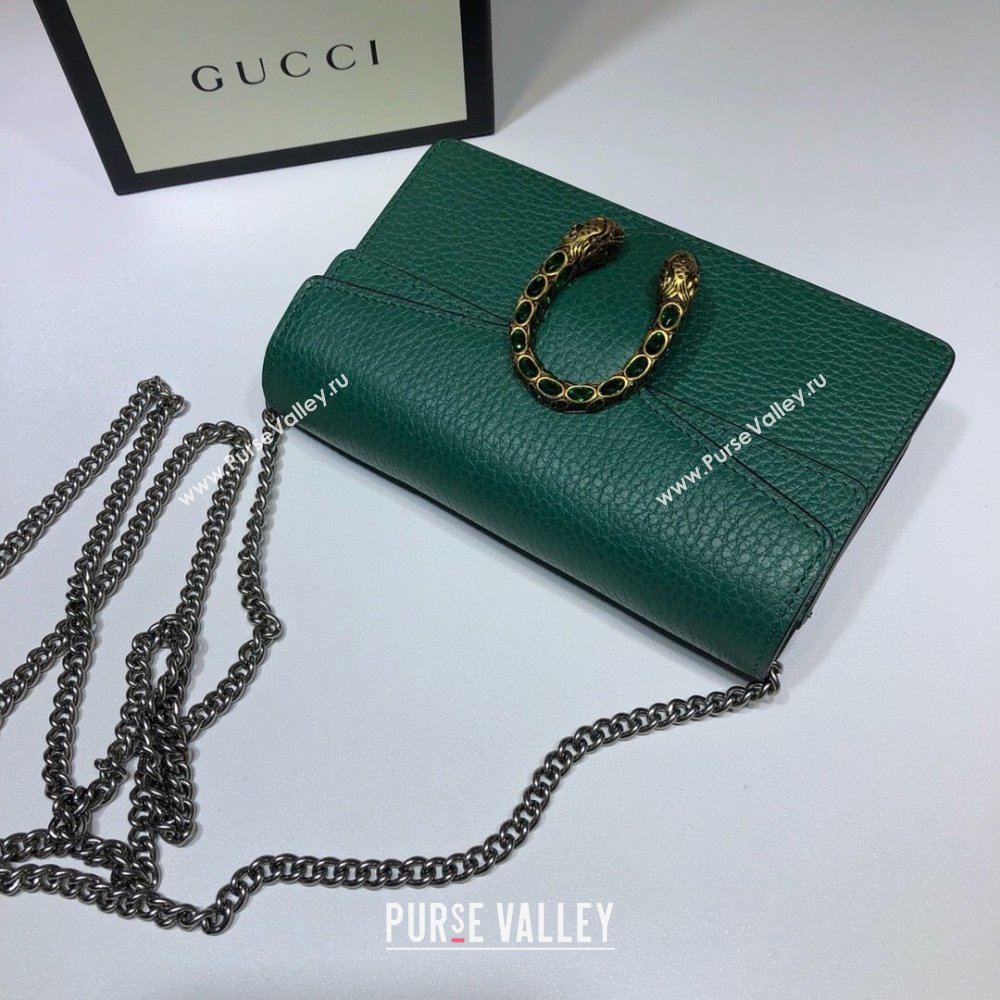 Gucci Dionysus Leather Super Mini Bag 476432 Green 2024 (DLH-241211146)