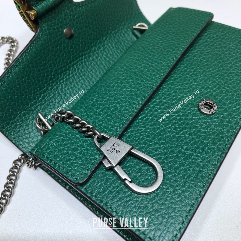 Gucci Dionysus Leather Super Mini Bag 476432 Green 2024 (DLH-241211146)