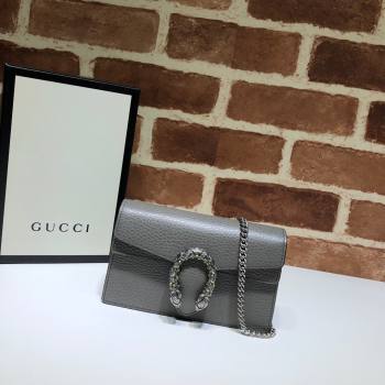 Gucci Dionysus Leather Super Mini Bag 476432 Grey 2024 (DLH-241211147)