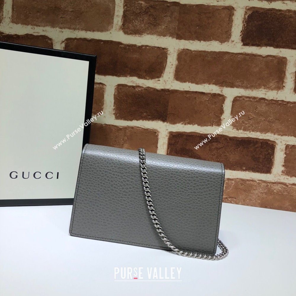 Gucci Dionysus Leather Super Mini Bag 476432 Grey 2024 (DLH-241211147)