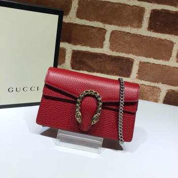 Gucci Dionysus Leather Super Mini Bag 476432 Red 2024 (DLH-241211148)