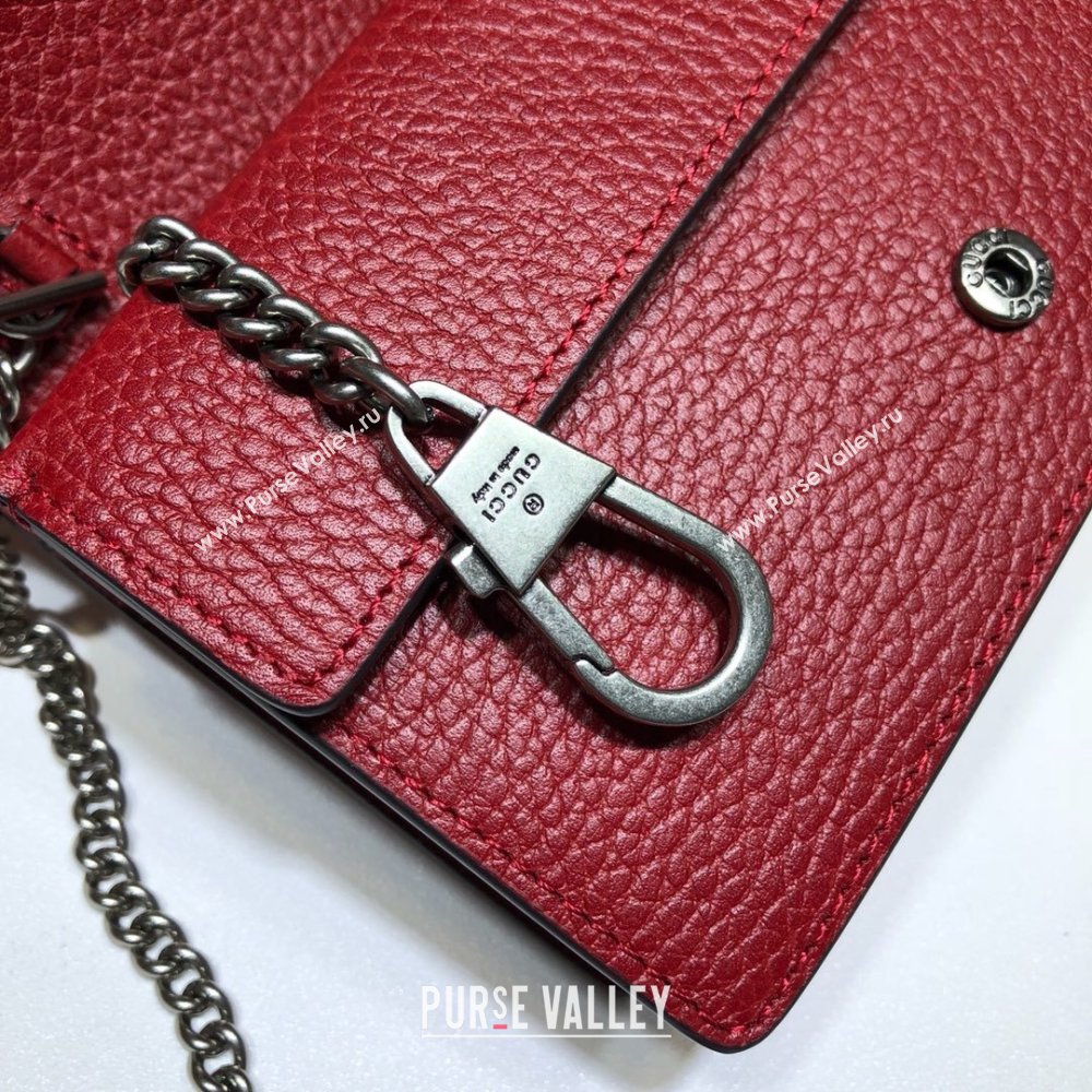 Gucci Dionysus Leather Super Mini Bag 476432 Red 2024 (DLH-241211148)