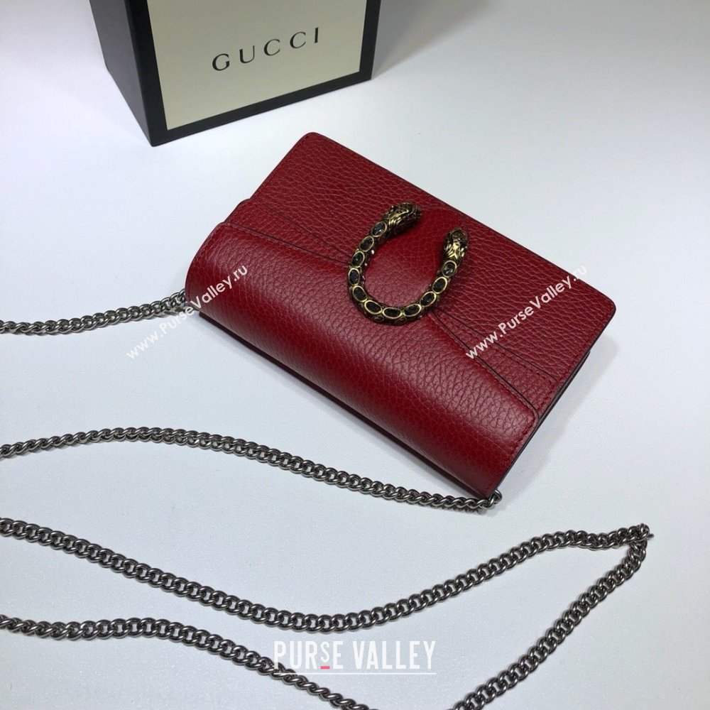 Gucci Dionysus Leather Super Mini Bag 476432 Red 2024 (DLH-241211148)