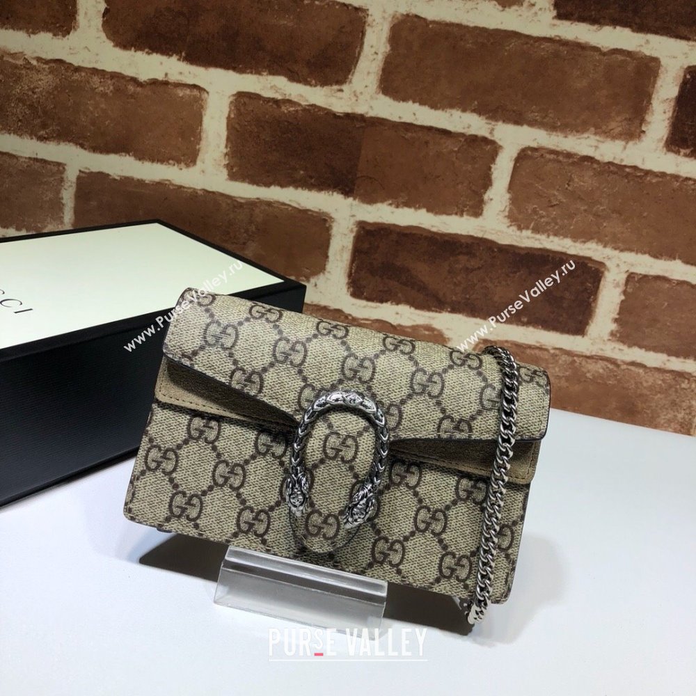 Gucci Dionysus Leather Super Mini Bag 476432 Beige/Khaki 2024 (DLH-241211142)