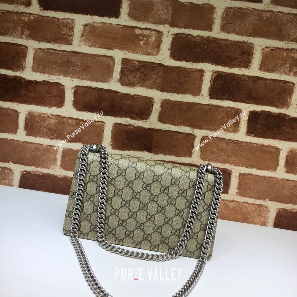 Gucci Dionysus GG Canvas and Suede Small Bag with Strass Beige/Red 2024 499623 (DLH-241104010)