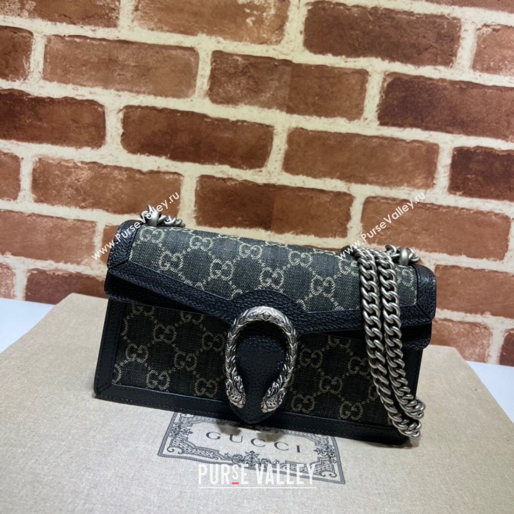 Gucci Dionysus Small Shoulder Bag in Black GG Denim Jacquard 499623 2024 (DLH-241104007)