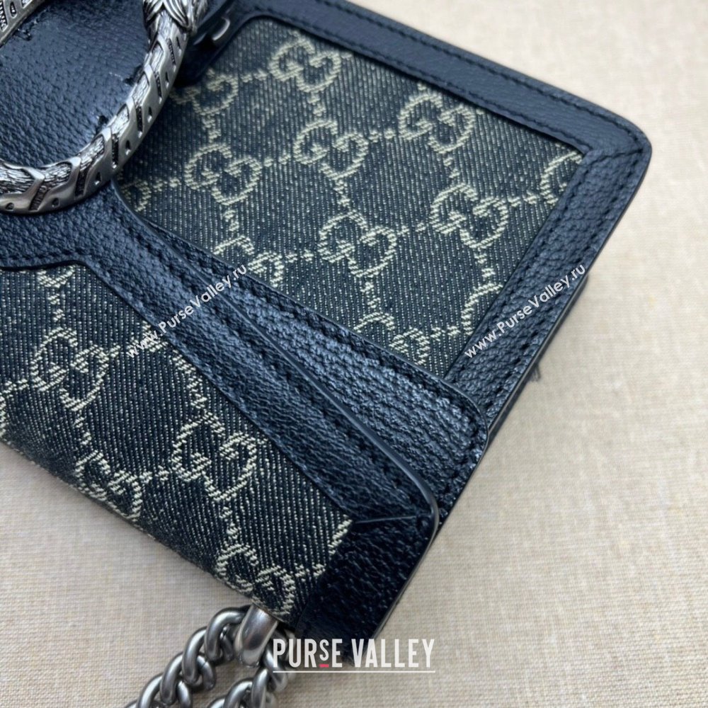 Gucci Dionysus Small Shoulder Bag in Black GG Denim Jacquard 499623 2024 (DLH-241104007)