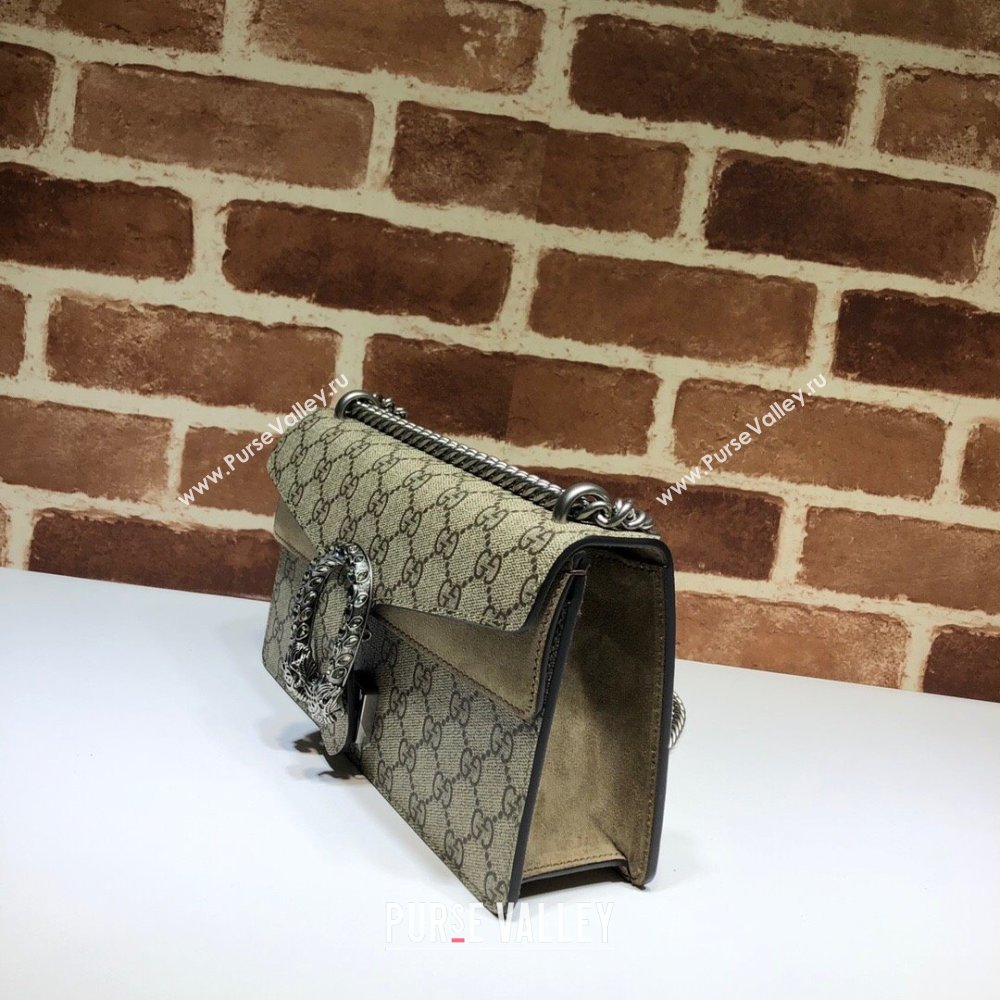 Gucci Dionysus GG Canvas and Suede Small Bag with Strass Beige/Khaki 2024 499623 (DLH-241104009)